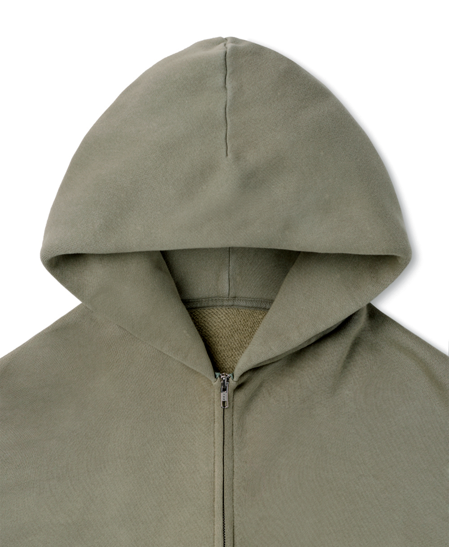 450 GSM 'Vintage Olive' Zipper Hoodie