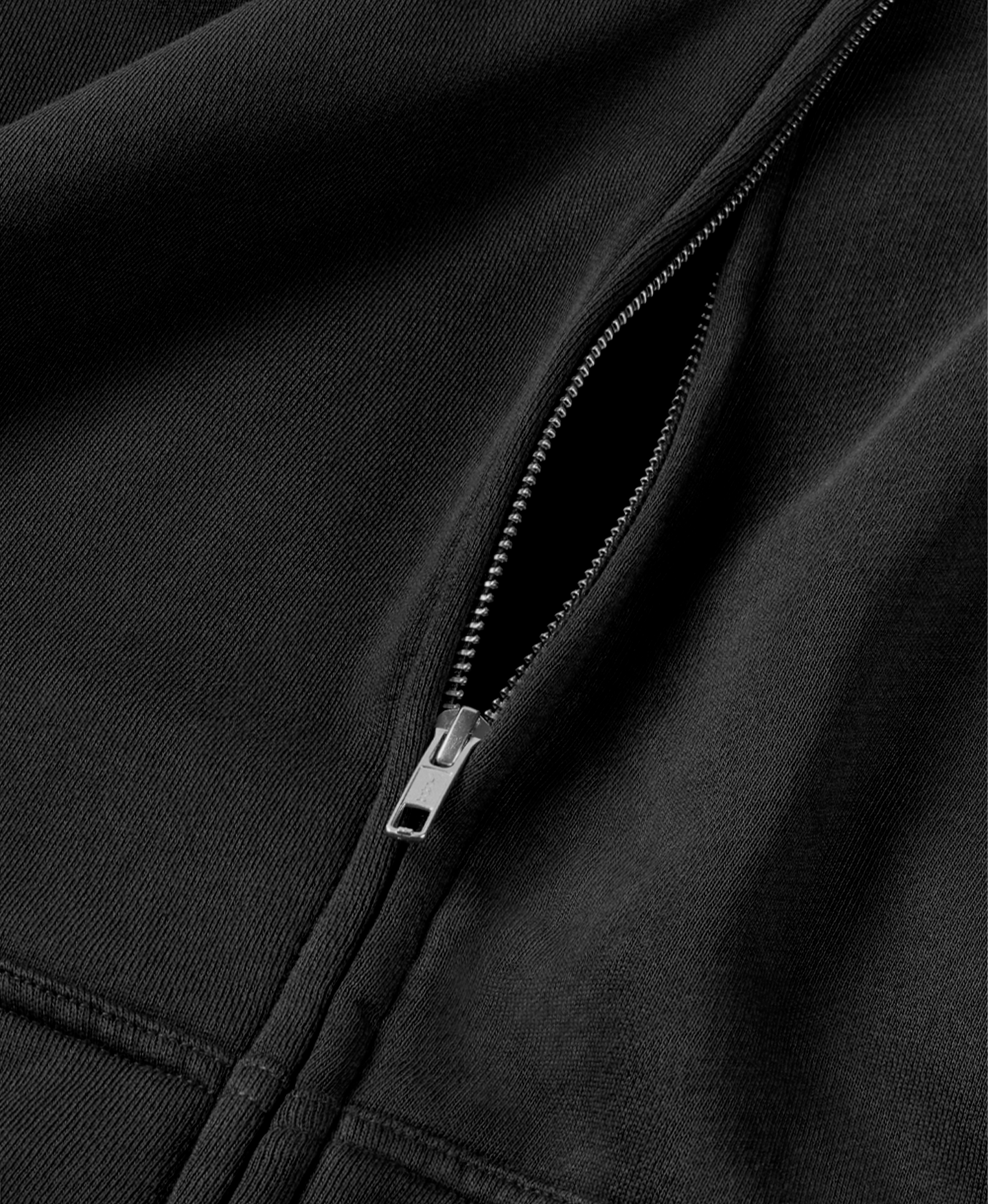 450 GSM 'Jet Black' Zipper Hoodie