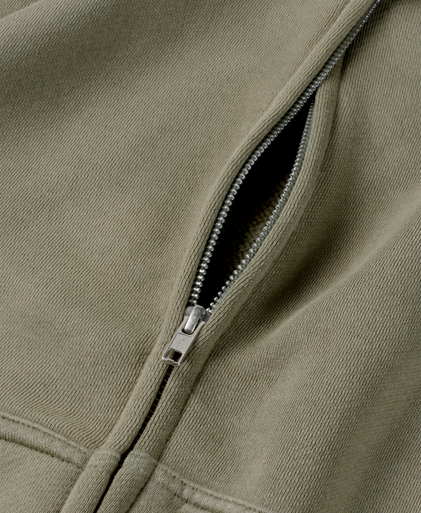 450 GSM 'Vintage Olive' Zipper Hoodie