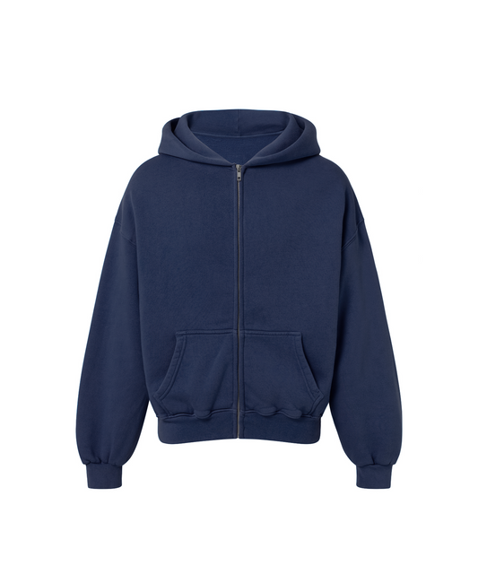 450 GSM 'Navy' Zipper Hoodie