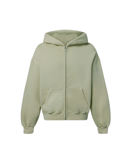 450 GSM 'Sage Green' Zipper Hoodie