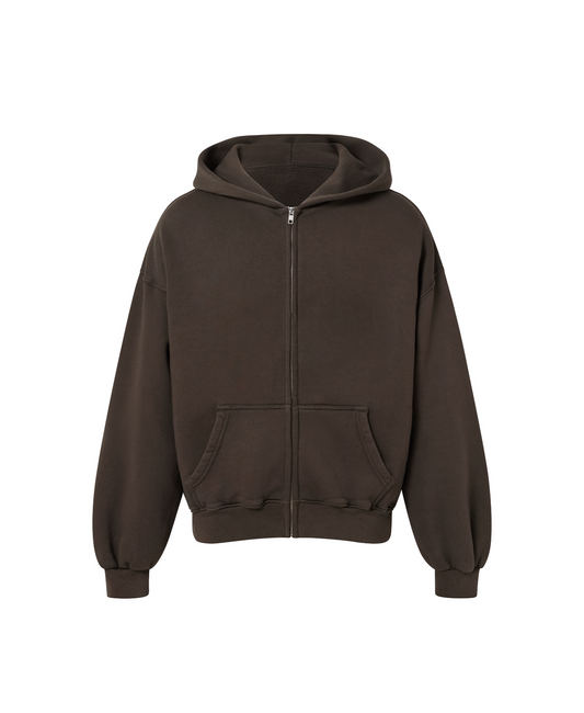 450 GSM 'Dark Chocolate' Zipper Hoodie